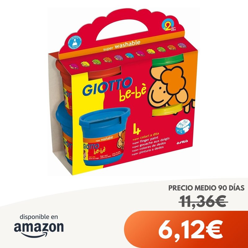 Giotto be-bè Pintura a Dedos, Colores, 4 x 150 ml