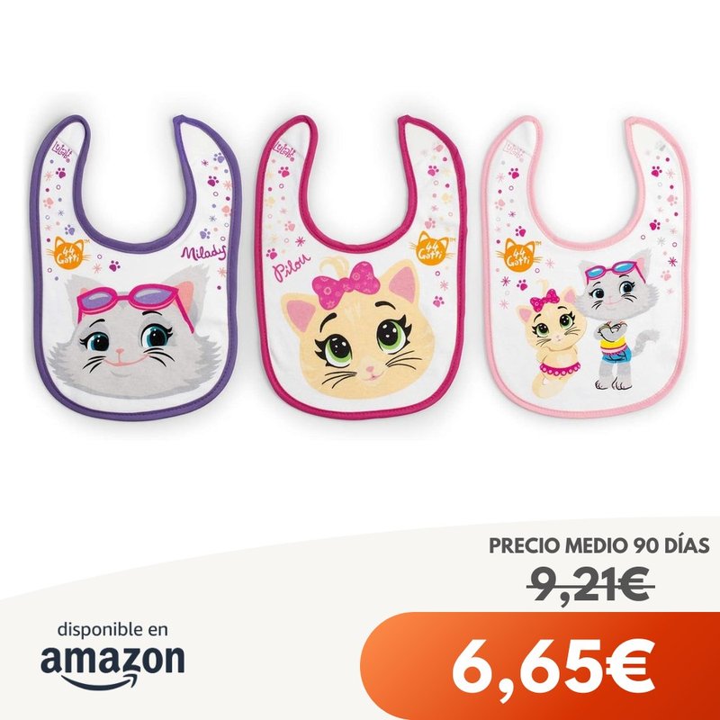 Lulabi 44 GATTI GIRL Juego 3 baberos algodón
