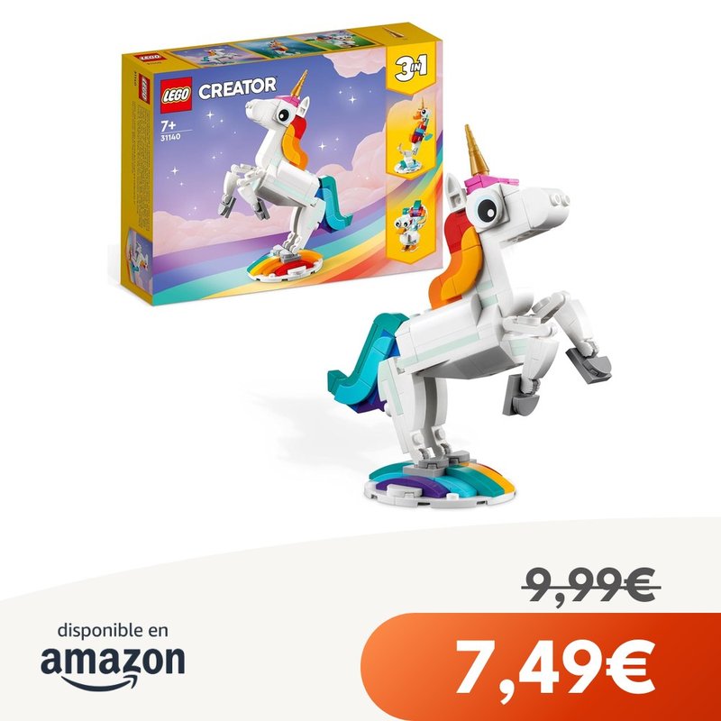 LEGO Creator 3 en 1 Unicornio Mágico 31140