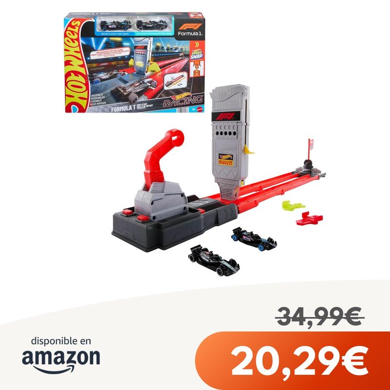Hot Wheels Set de Pista Grid Fórmula 1 y 2 Coches
