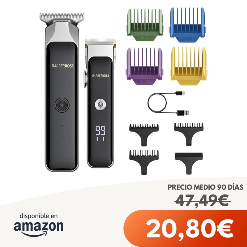 BARBERBOSS Kit recortadora 7 peines