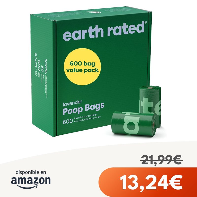 Earth Rated Bolsas para heces de perro 600 unidades