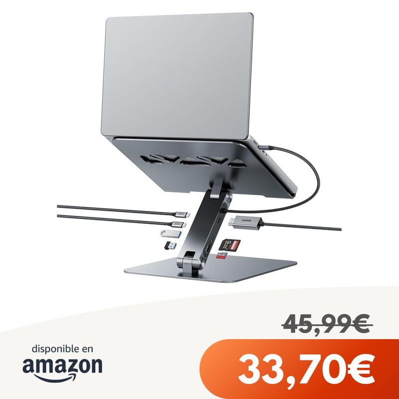 BENFEI Soporte portátil 7 en 1 USB C 100W 10Gbps