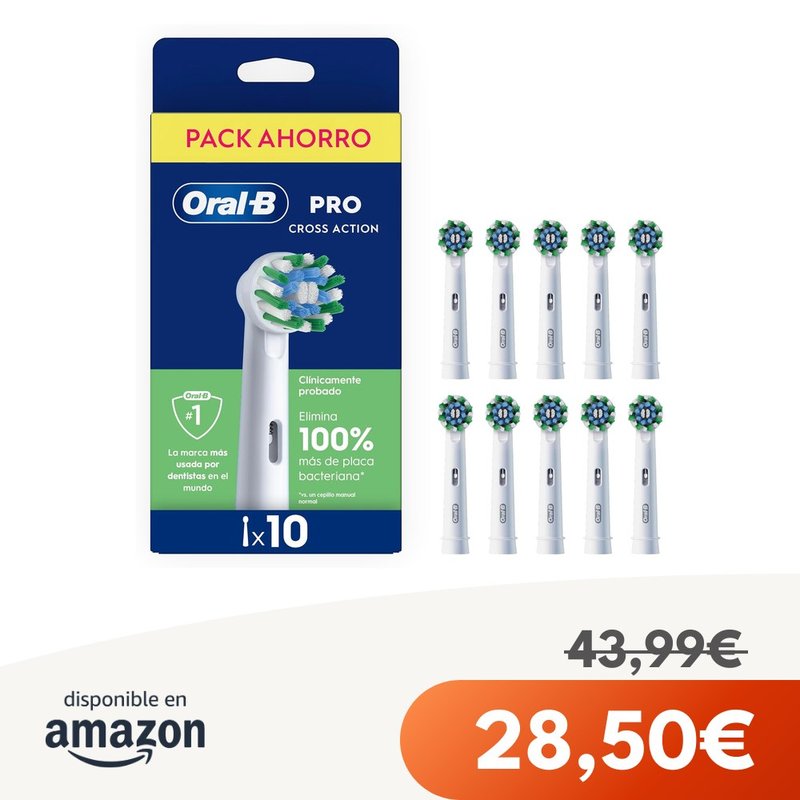Oral-B Pro CrossAction Cabezales Blanco Pack 10