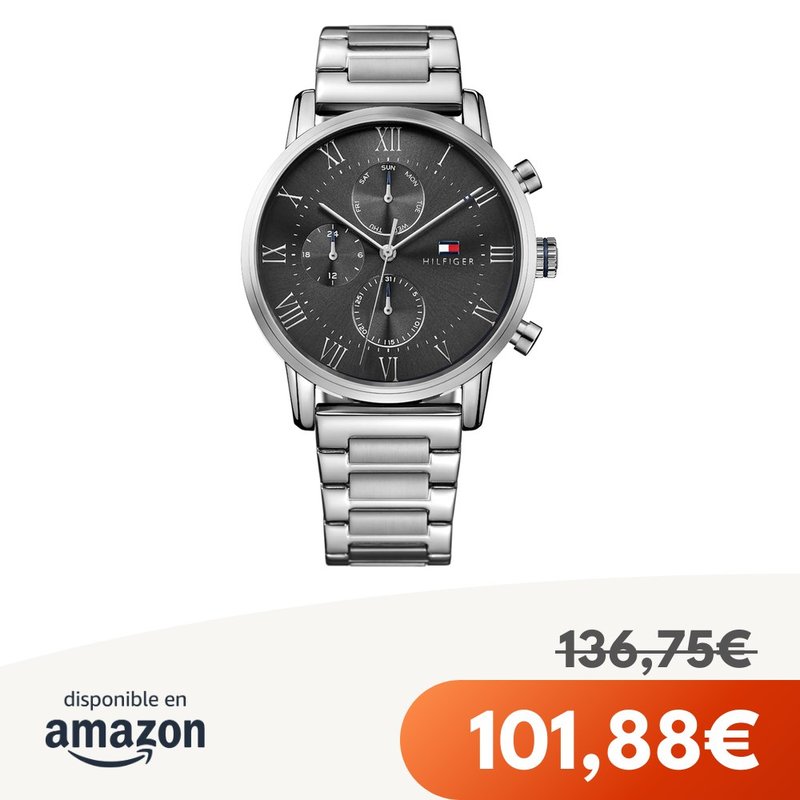 Tommy Hilfiger Reloj Analógico Cuarzo Correa Acero