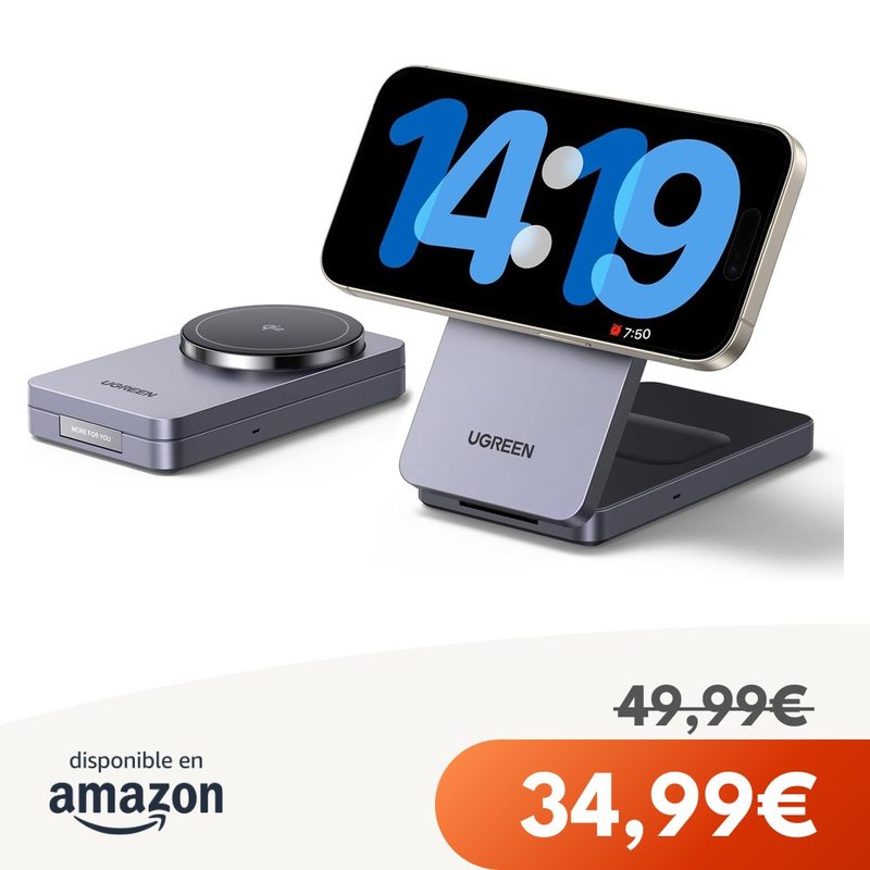 UGREEN MagFlow Qi2 15W Cargador Inalámbrico MagSafe