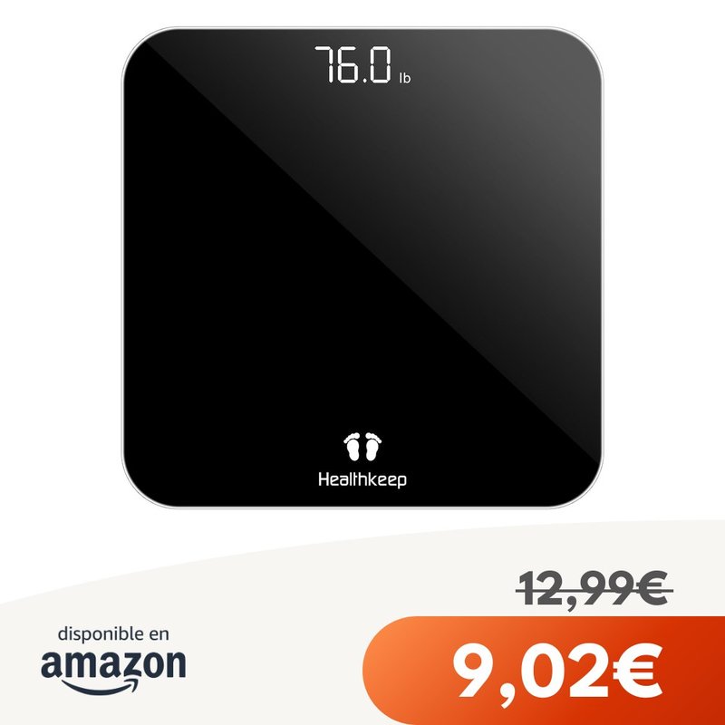 Báscula de Baño 180 kg Step-On Negro