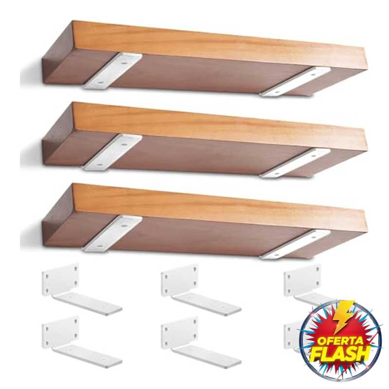 6 Pzs Soporte Estantería Pared 15cm Escuadras Metálicas