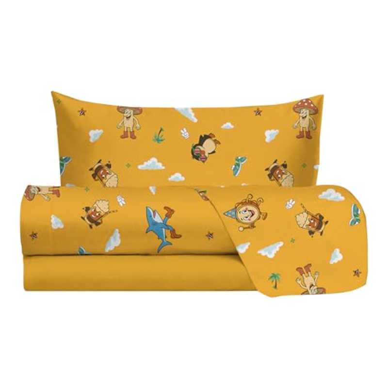 Juego de sábanas para Cama Individual, diseño de Tenis, 100% algodón
