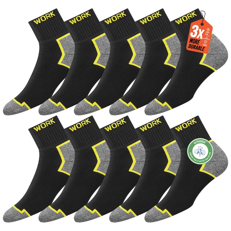 SOXCO 10 Pares Calcetines Hombre Trabajo Cortos