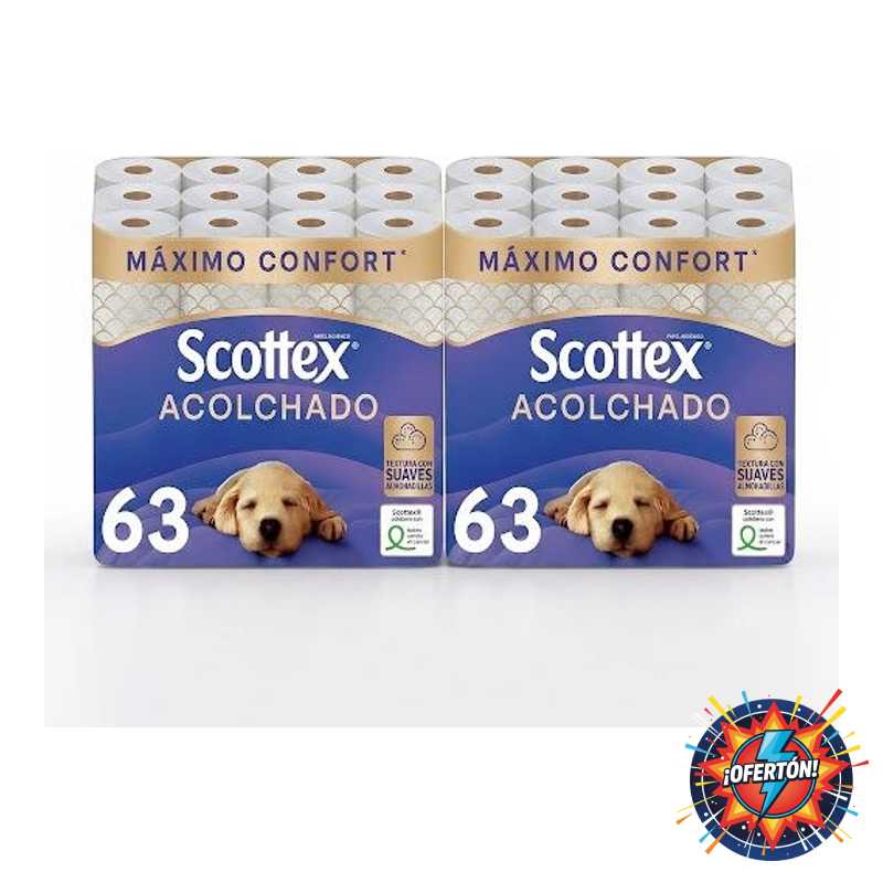 Scottex Acolchado Papel Higiénico - 63 rollos