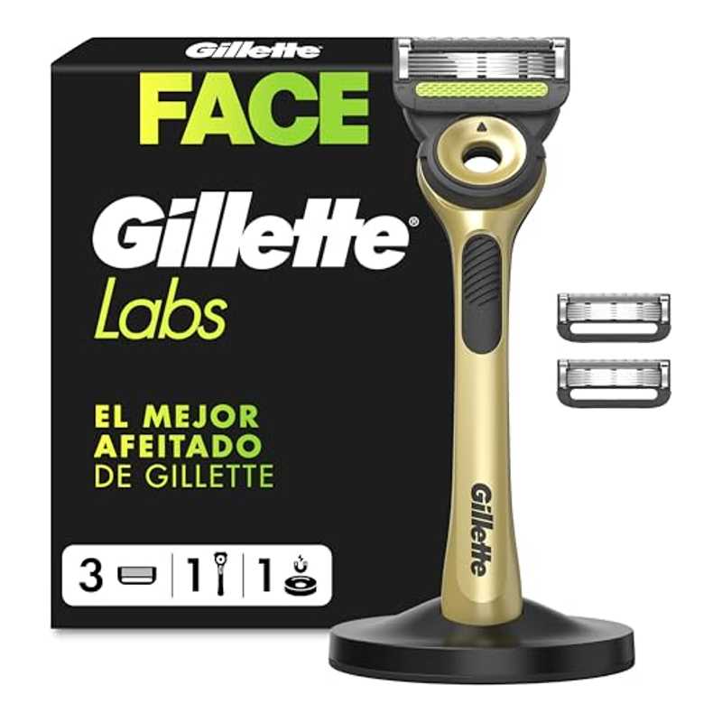GilletteLabs Maquinilla de Afeitar Champion Gold Edition con 3 Recambios