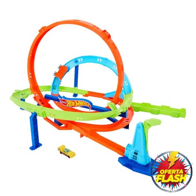 Hot Wheels Action Loop Cyclone Challenge Circuit y Coche de Juguete