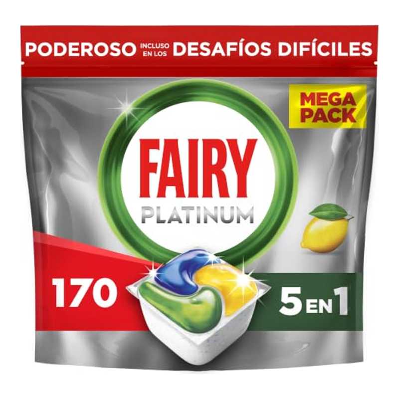 Fairy Platinum Cápsulas Lavavajillas Limón, 170 Cápsulas