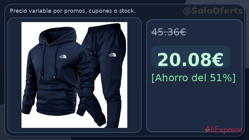 Conjunto casual de dos piezas para hombre