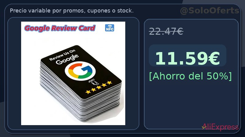 Tarjeta NFC programable 100 Uds.